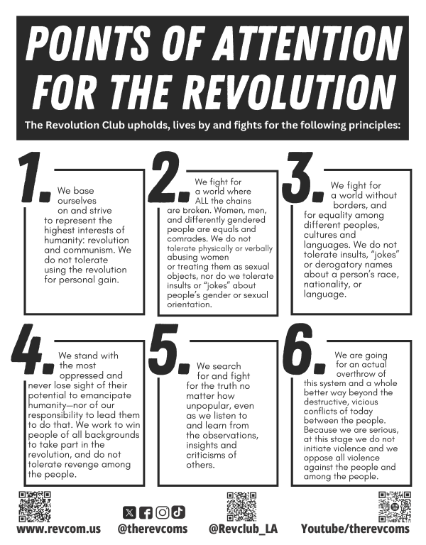 Points of Annention for the Revolution