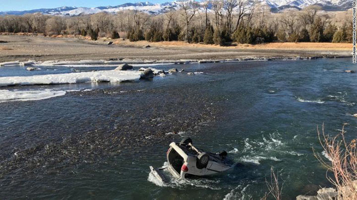 A trooper rescued a woman from this freezing river A trooper rescued a woman from this freezing river