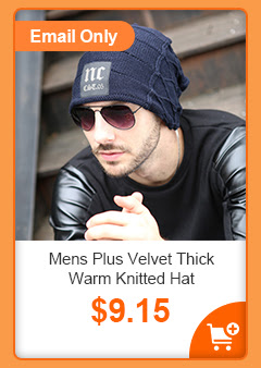 Mens Plus Velvet Thick Warm Knitted Hat