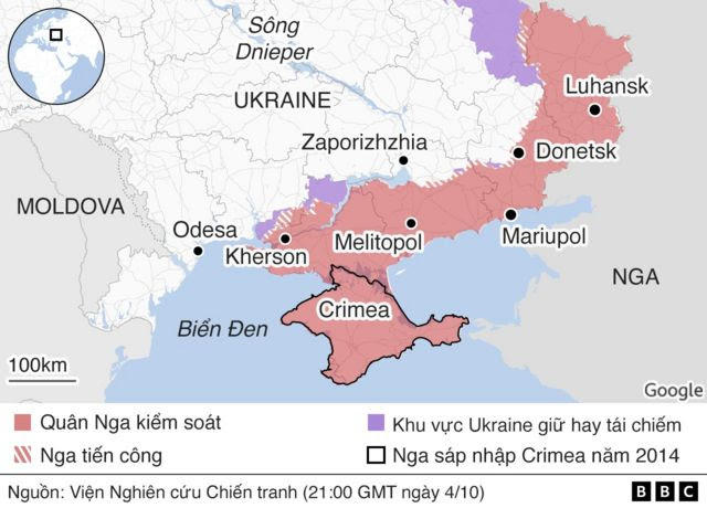 Bản đồ phía nam Ukraine 