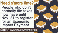 You have until November 21 to file for your economic impact payment, if you don't usually file taxes