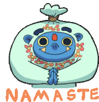 Butterscotch Saying Namaste Sticker - Butterscotchin India Namaste Flowers Stickers