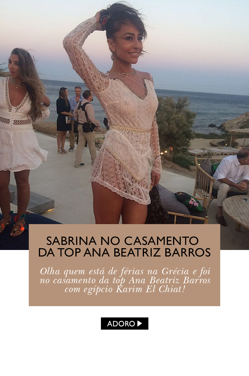 Sabrina no casamento da top Ana Beatriz Barros