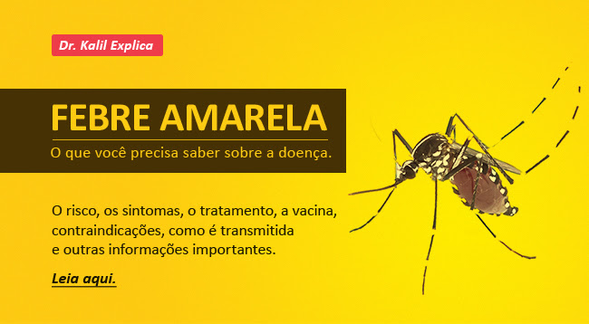 Febre amarela. O que você precisa saber sobre a doença. O risco, os sintomas, o tratamento, a vacina, contraindicações, como é transmitida e outras informações importantes.
