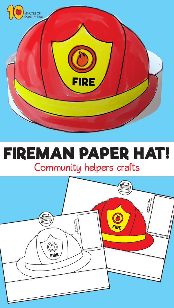 Fireman Hat Template Fireman hat, Fireman, Fireman crafts