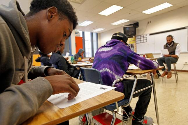 Black students in Oakland classroom
