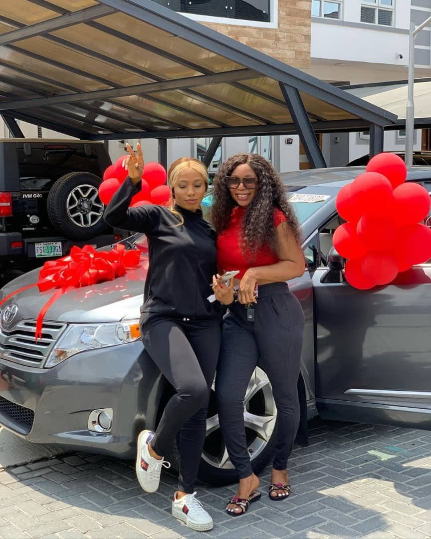 BBNaija star, Mercy Eke gifts her sister a car on her birthday (photos)