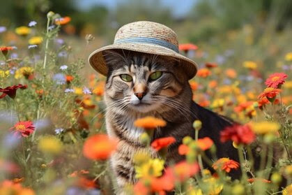 Cat-Hat-Flowers