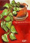 Pothos on Red - Posted on Thursday, March 19, 2015 by Rachel Devenish Ford