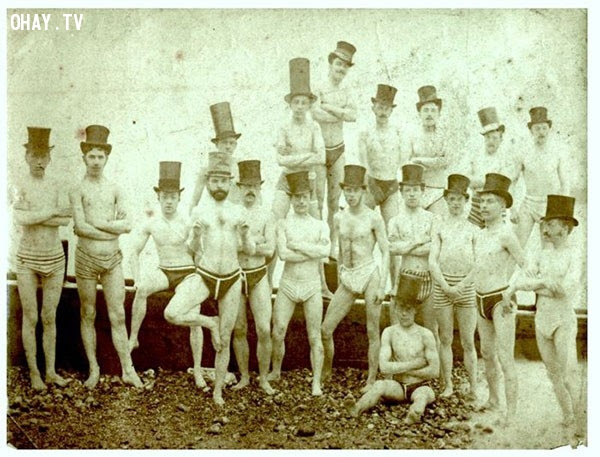 Câu lạc bộ bơi lội Brighton năm 1863.,bức ảnh lịch sử,khoảnh khắc lịch sử