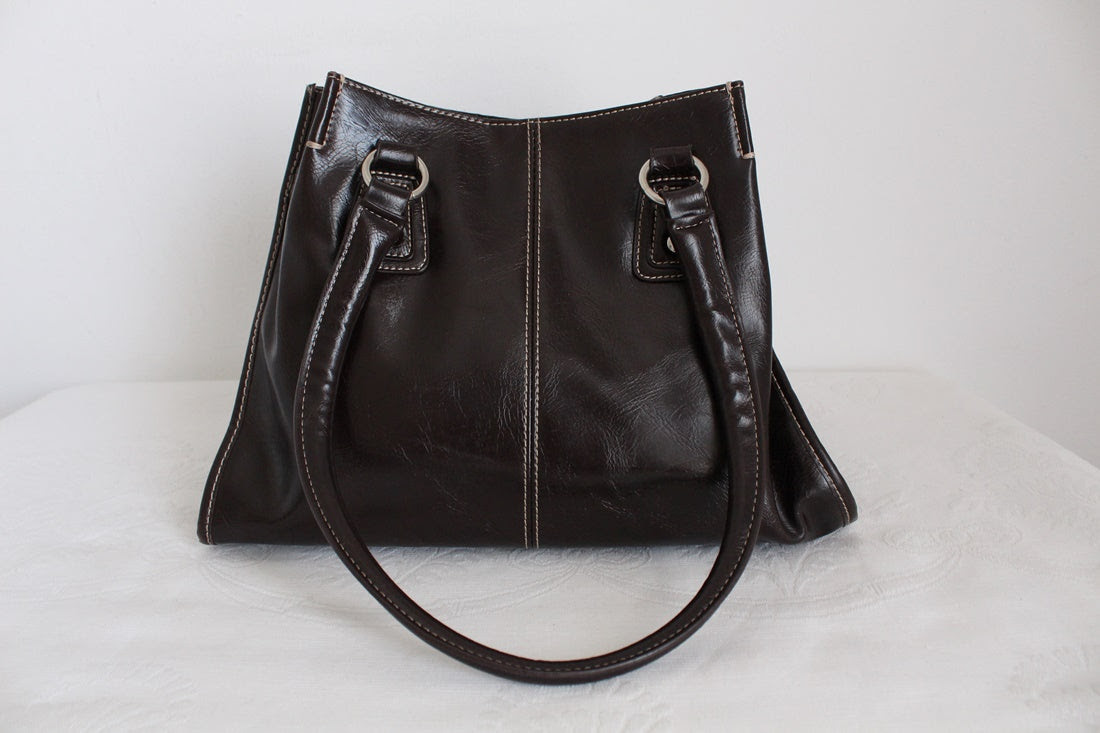 NINE & CO BROWN FAUX LEATHER TOTE BAG