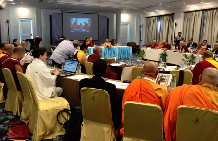 Conference delegates meet during the second day of
