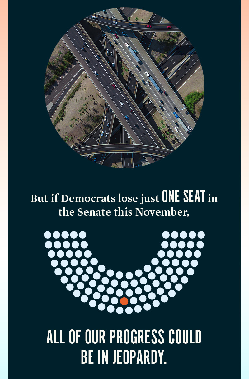 But if Democrats lose just ONE SEAT in the Senate this November, all of our progress could be in jeopardy.