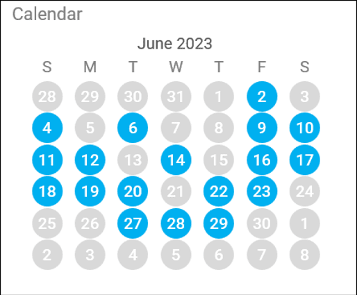 Calendar chart