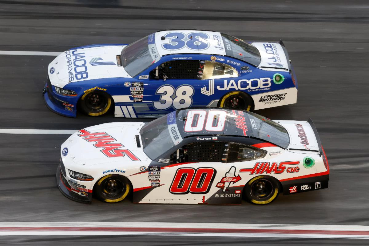 ATLANTA, GA - JULY 09: Kevin Harvick (#4 Stewart Haas Racing Hunt Brothers  Pizza Ford) races down the front stretch during the running of the NASCAR  Cup Series Quaker State 400 on