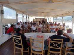 J/24 sailing teams at Cala Galera, Italy