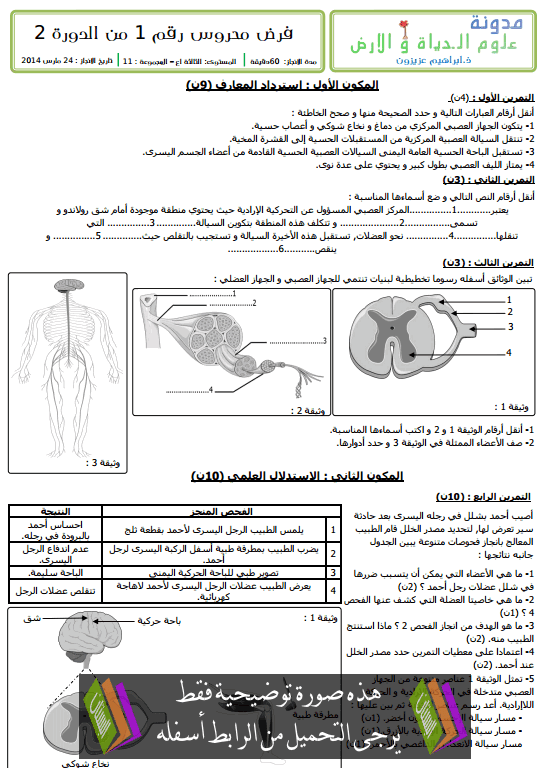 درس «Fiche de lecture «Le dernier jour d’un condamné – اللغة الفرنسية – الأولى باكالوريا College3-devoire-sci-vie-terre-11-2