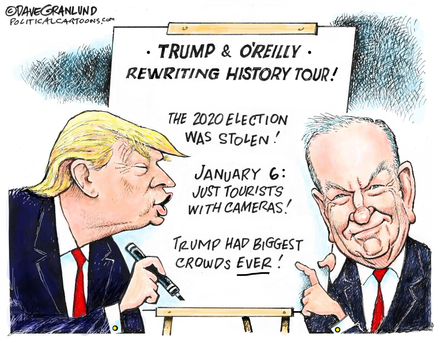 Trump tries to rewrite history with the help of FOX NWS - Tucker Carlson and Sean Hannity