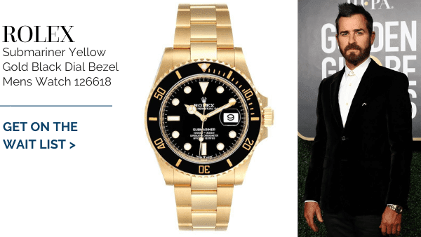 Rolex Submariner Yellow Gold on Justin Theroux