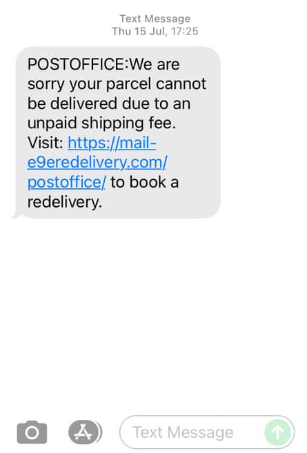An example of a scam message.
