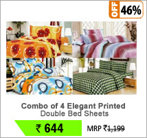 Combo of 4 Elegant Printed Double Bed Sheets