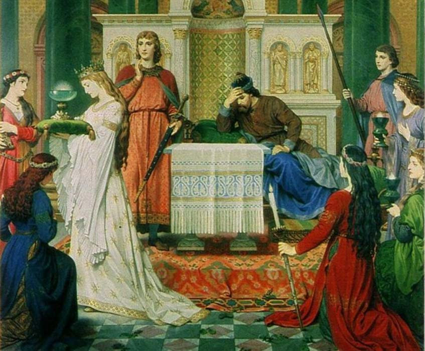 ‘Perceval y la doncella del Grial’, obra del pintor alemán del siglo XIX Ferdinand Piloty. ‘Perceval y la doncella del Grial’, obra del pintor alemán del siglo XIX Ferdinand Piloty.