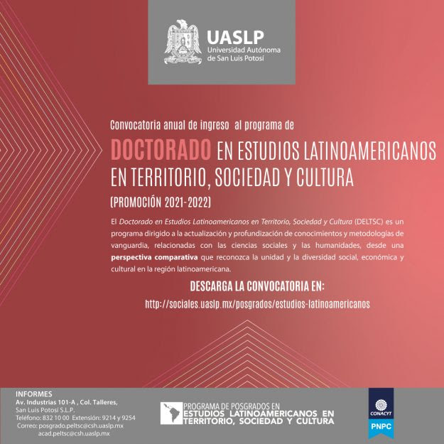 Doctorado en Estudios Latinoamericanos en Territorio, Sociedad y Cultura