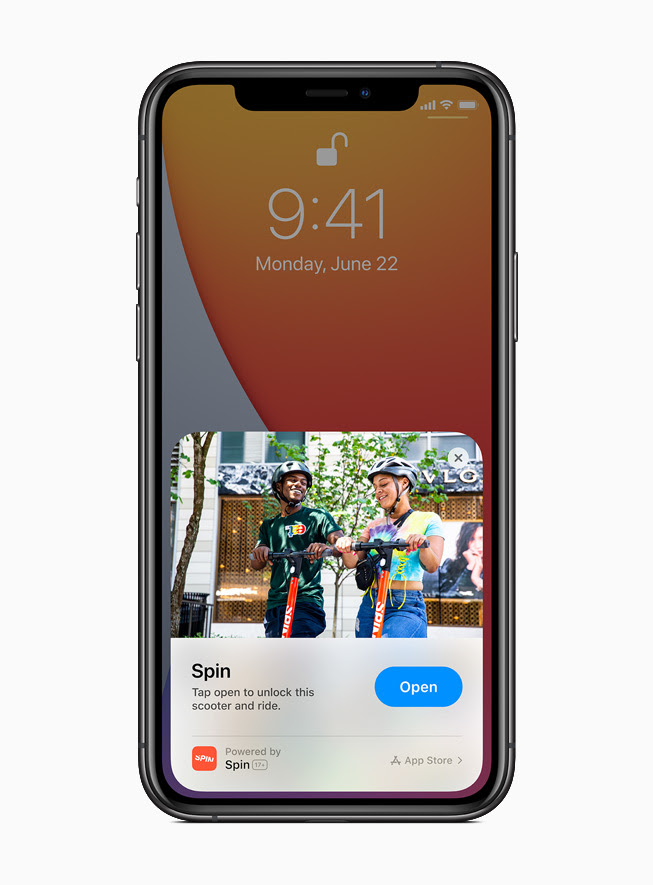 iPhone 11 Pro 上顯示來自 Spin app 的App Clip。