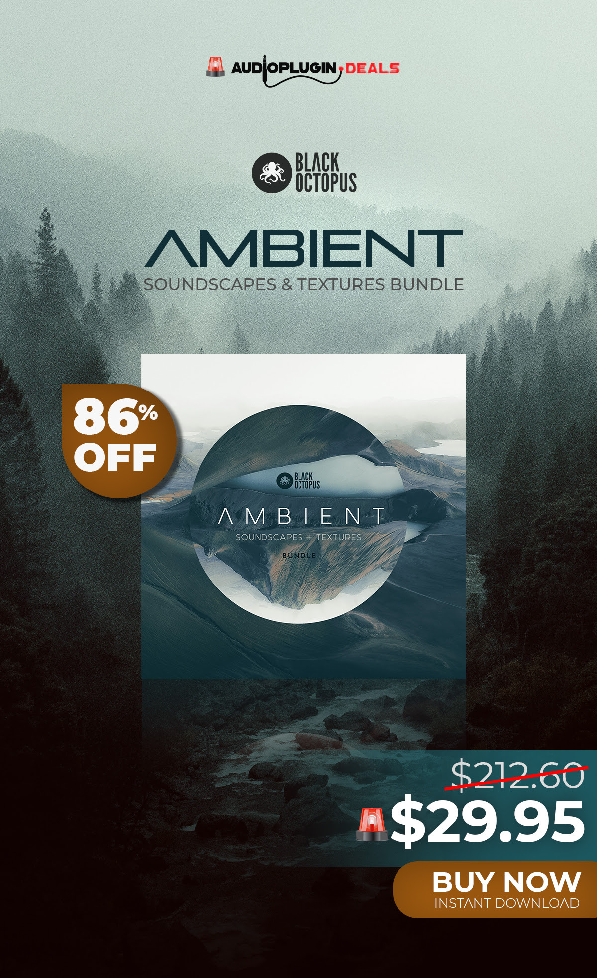 86% DISOCUNT on Ambient Soundscapes & Textures Bundle by Black Octopus.