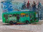 Green Trolleybus - Posted on Sunday, February 22, 2015 by Anna Mikhaylova