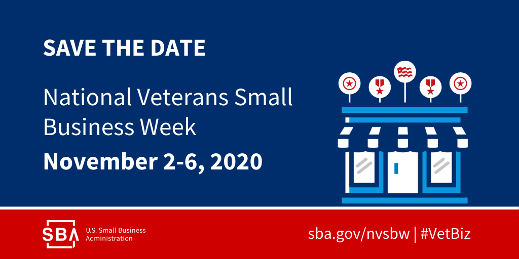 Save the Date: National Veterans Small Business Week, November 2-6, 2020
