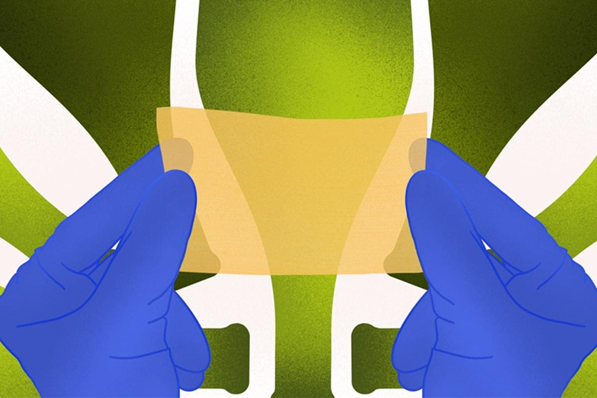 An artist's rendition of the new antioxidant nanofiber mats