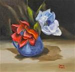 Red, White and Blue Floral Still Life by Patty Ann Sykes - Posted on Thursday, February 12, 2015 by Patty Sykes