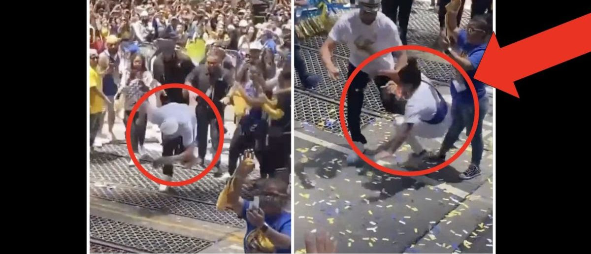 Klay Thompson Accidentally Crushes A Woman During Championship Parade In Funny Viral Video