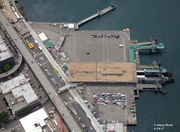 Aerial view of Colman dock on June 14, 2017