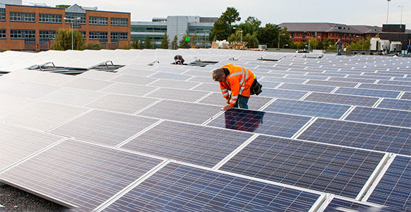 25% of our power is now generated by solar panels on site\ 580x300