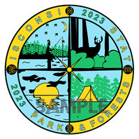 state park 2023 sticker design featuring park images and compass