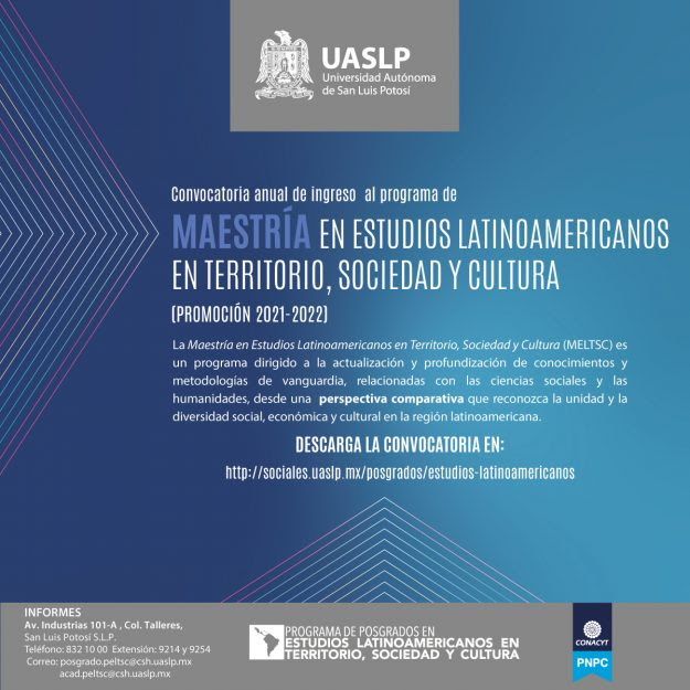 Maestría en Estudios Latinoamericanos en Territorio, Sociedad y Cultura
