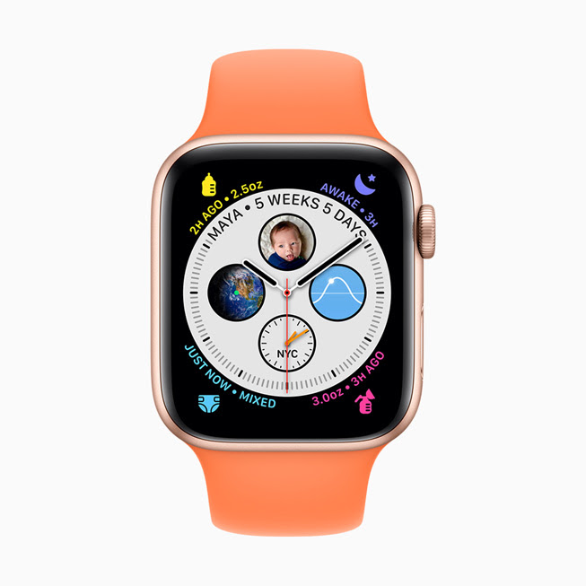 Apple Watch Series 5 螢幕中顯⽰的 Glow Baby app。