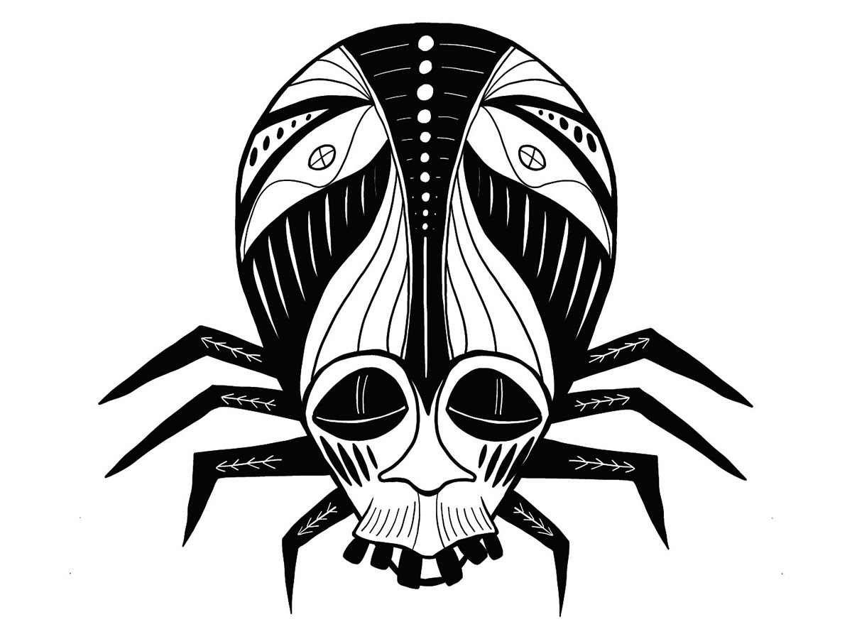 spider mask illustration