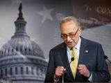 In this June 16, 2020 photo, Senate Majority Leader Chuck Schumer of N.Y., speaks during a news conference on Capitol Hill in Washington. (AP Photo/Manuel Balce Ceneta) **FILE**
