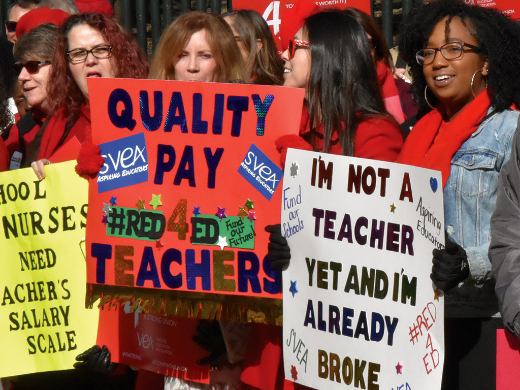 educators protest for better pay