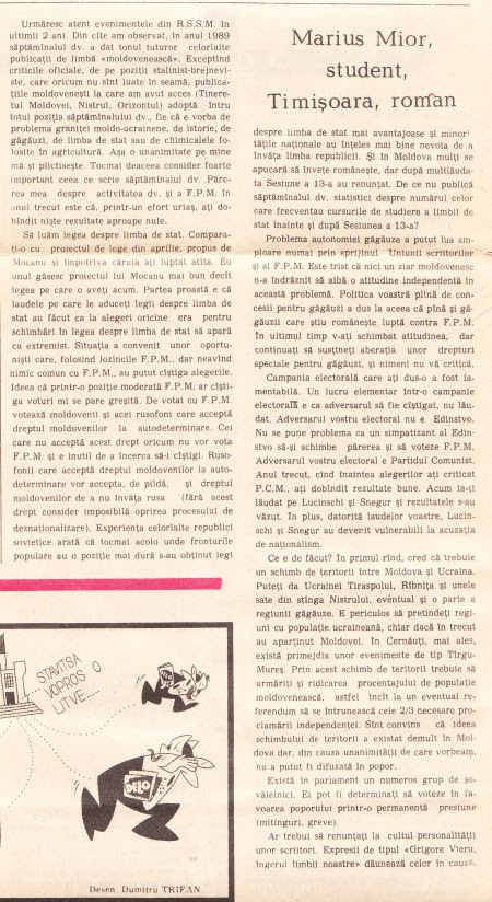 articolul meu din Literatura şi Arta din 10 mai 1990