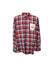 Flannel Accent Button Down Shirt