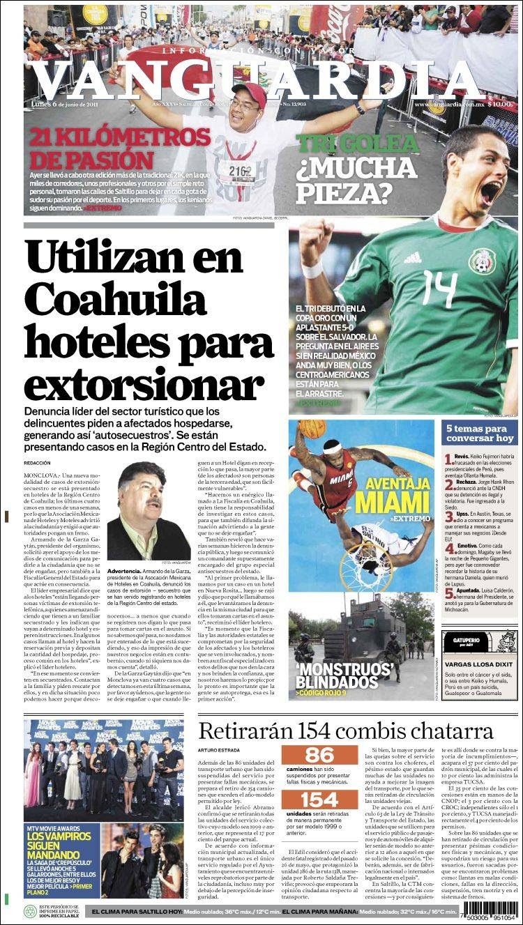 Portada de Vanguardia (México)