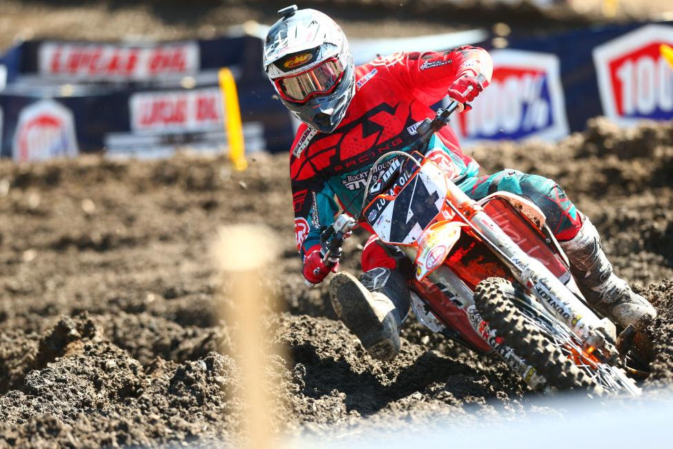 Baggett's determination in both motos carried him to the first 450 Class win of his career.Photo: MX Sports Pro Racing / Jeff Kardas