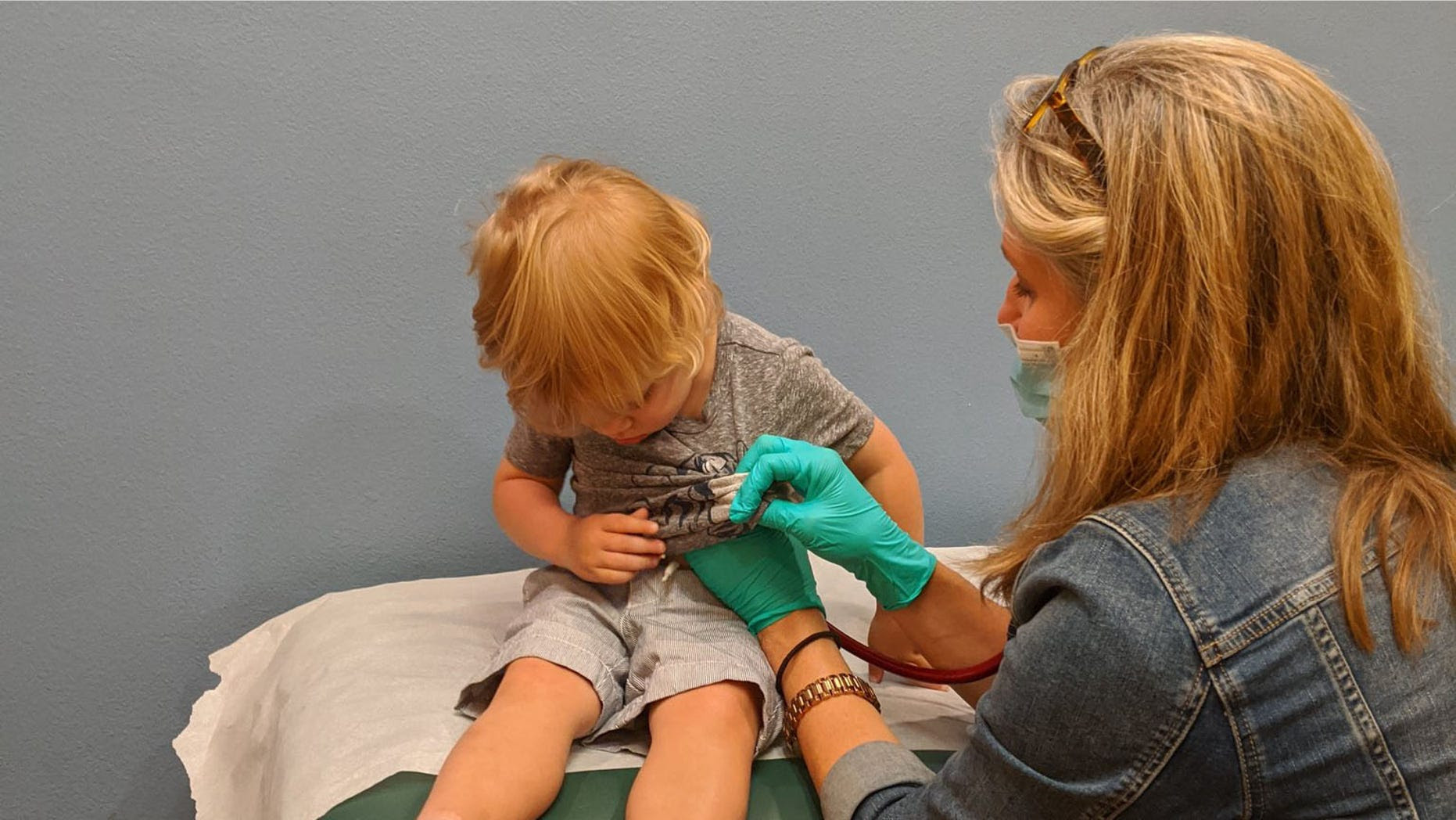 Daniel Abernathy shared this photo of his son being treated by Dr. Dodson