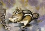 Chipmunk watercolor - Posted on Sunday, February 15, 2015 by Alfred Ng