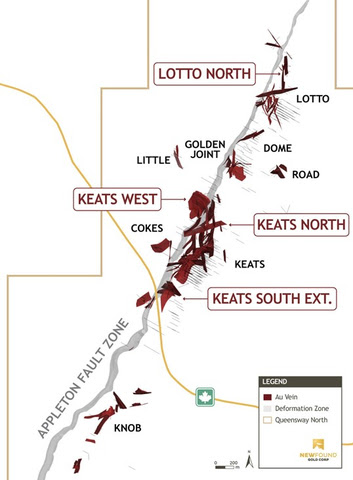 Figure 1. Northern segment of the Appleton Fault Zone 3D view, including major zones discovered to date. (Photo: Business Wire)