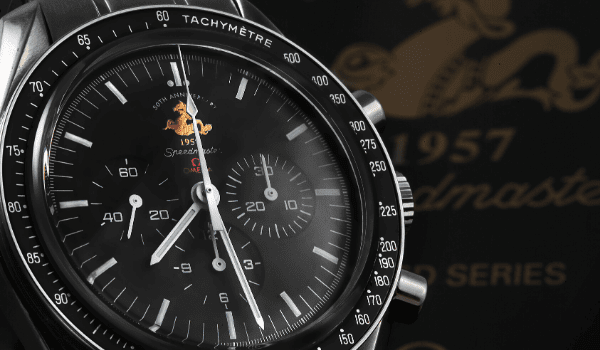 Omega Speedmaster 50th Anniversary MoonWatch with Seahorse logo on the dial